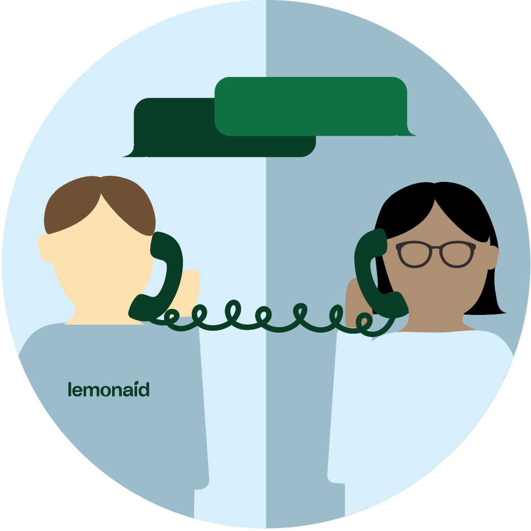 Patient on phone call with Lemonaid Healthcare provider