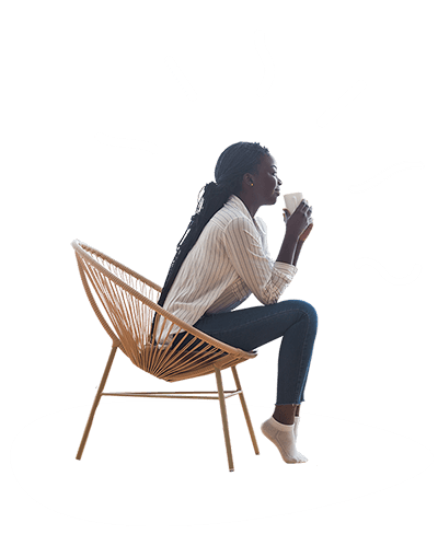 Woman holding cup of coffee